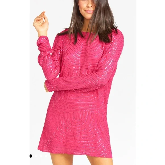 show me your mumu pink sequin dress All Night Skort, in Pink Disco Sequin